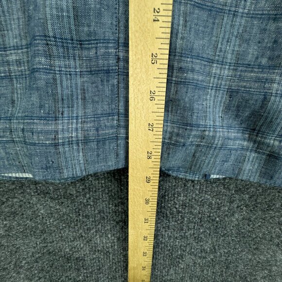 Joseph Abboud Sport Coat Mens Small Blue 100% Linen Plaid Jacket Blazer - Picture 10 of 16